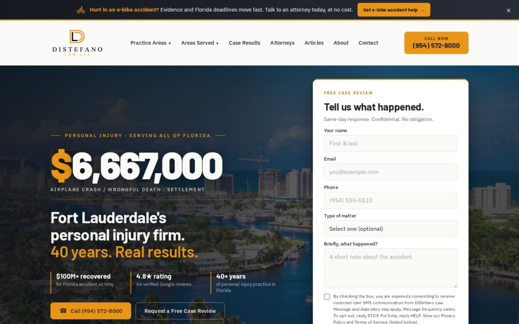 DiStefano Law website